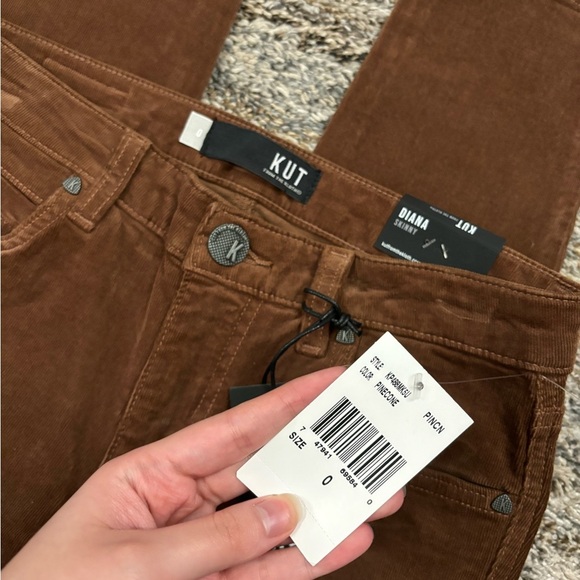 KUT From The Kloth Diana Corduroy Skinny Jeans Pinecone Sz 0 NWT | KUT Jeans - - Picture 5 of 12